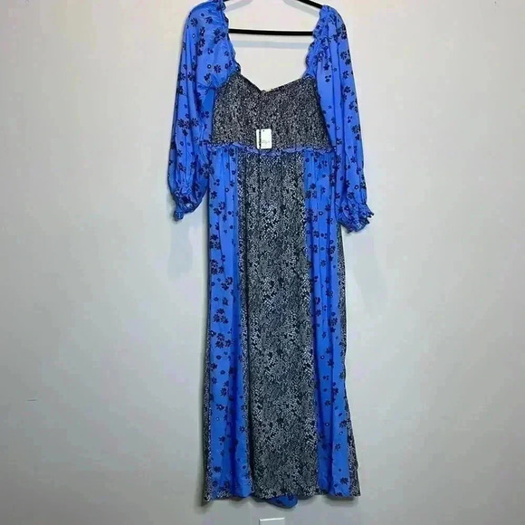 Free People Blue Tiger Lily Long Sleeve Maxi Dress - Picture 4 of 13